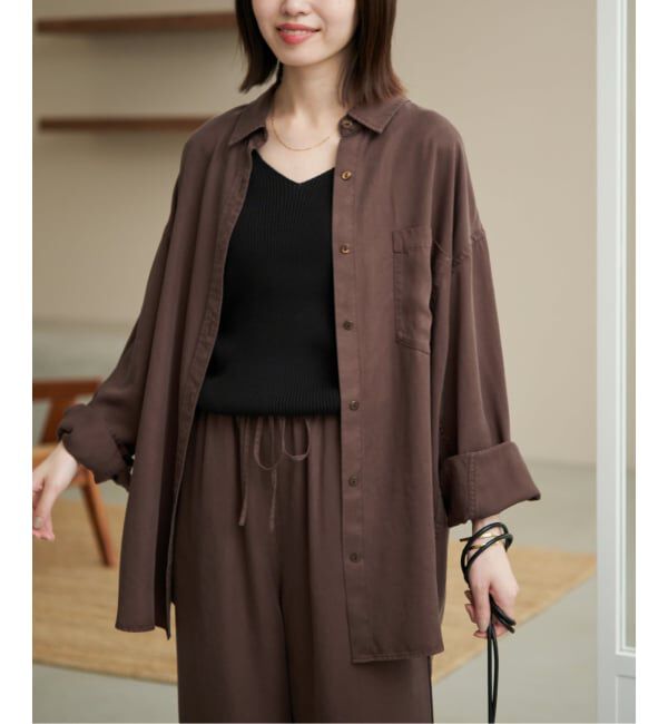 SLOBE IENA「《シリーズあり/セットアップ可/追加》製品染めシャツ」|シャツ・ブラウス|