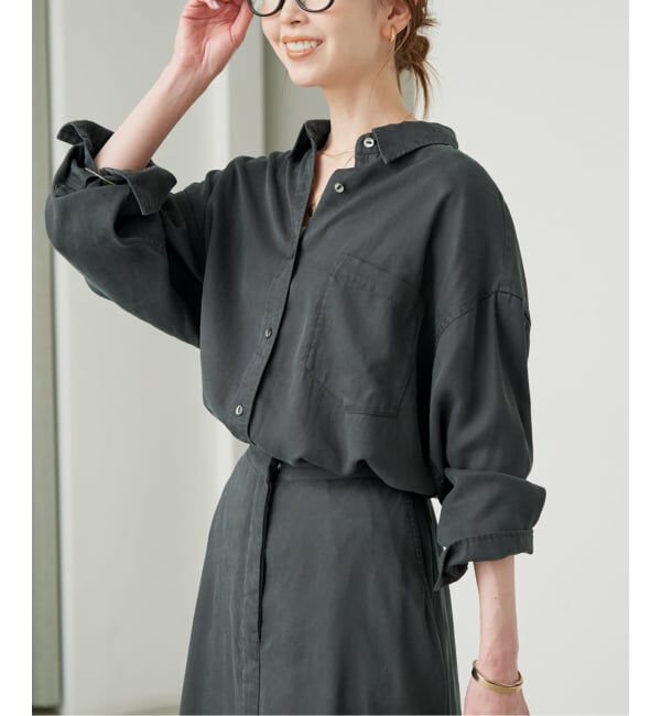 SLOBE IENA「《シリーズあり/セットアップ可/追加》製品染めシャツ」|シャツ・ブラウス|