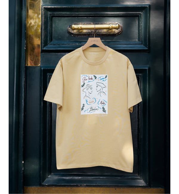 EDIFICE「LES DEUX MAGOTS (ドゥマゴ)  アートTシャツ」|Tシャツ・カットソー|イエロー