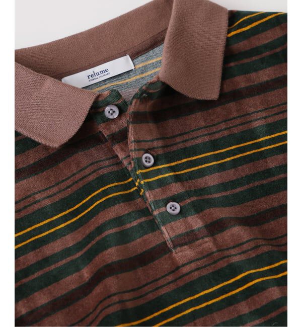 JOURNAL STANDARD relume「《予約》ベロア ボーダー ポロシャツ」|ポロシャツ|