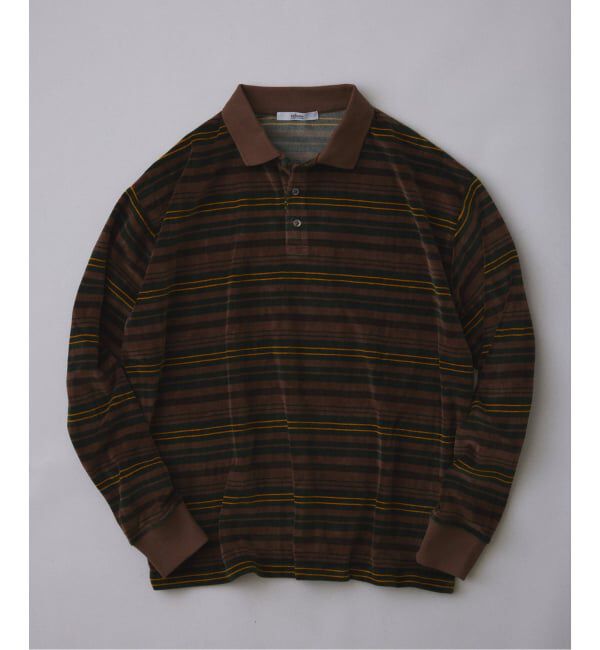 JOURNAL STANDARD relume「《予約》ベロア ボーダー ポロシャツ」|ポロシャツ|ブラウン