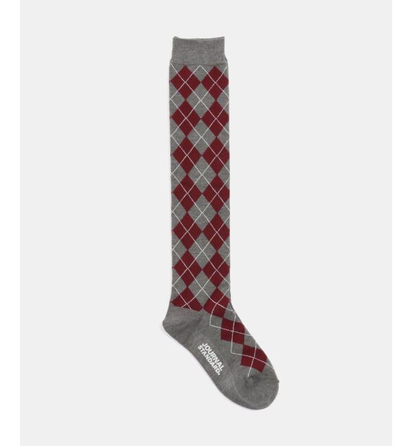 JOURNAL STANDARD「【GLEN CLYDE】 アーガイルWOOLハイSOX」|ソックス|グレー