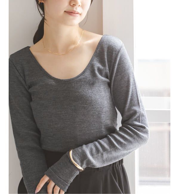 NOBLE「ウールテレコニュアンスネックプルオーバー」|Tシャツ・カットソー|グレー