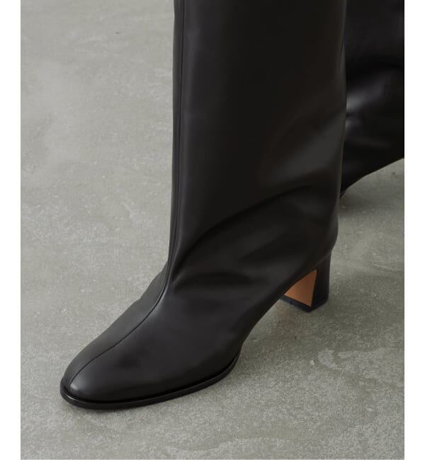 GRISE「《WEB+一部店舗限定》GRISE5.5cmレザーワイドシャフトミドルブーツ」|ロングブーツ|