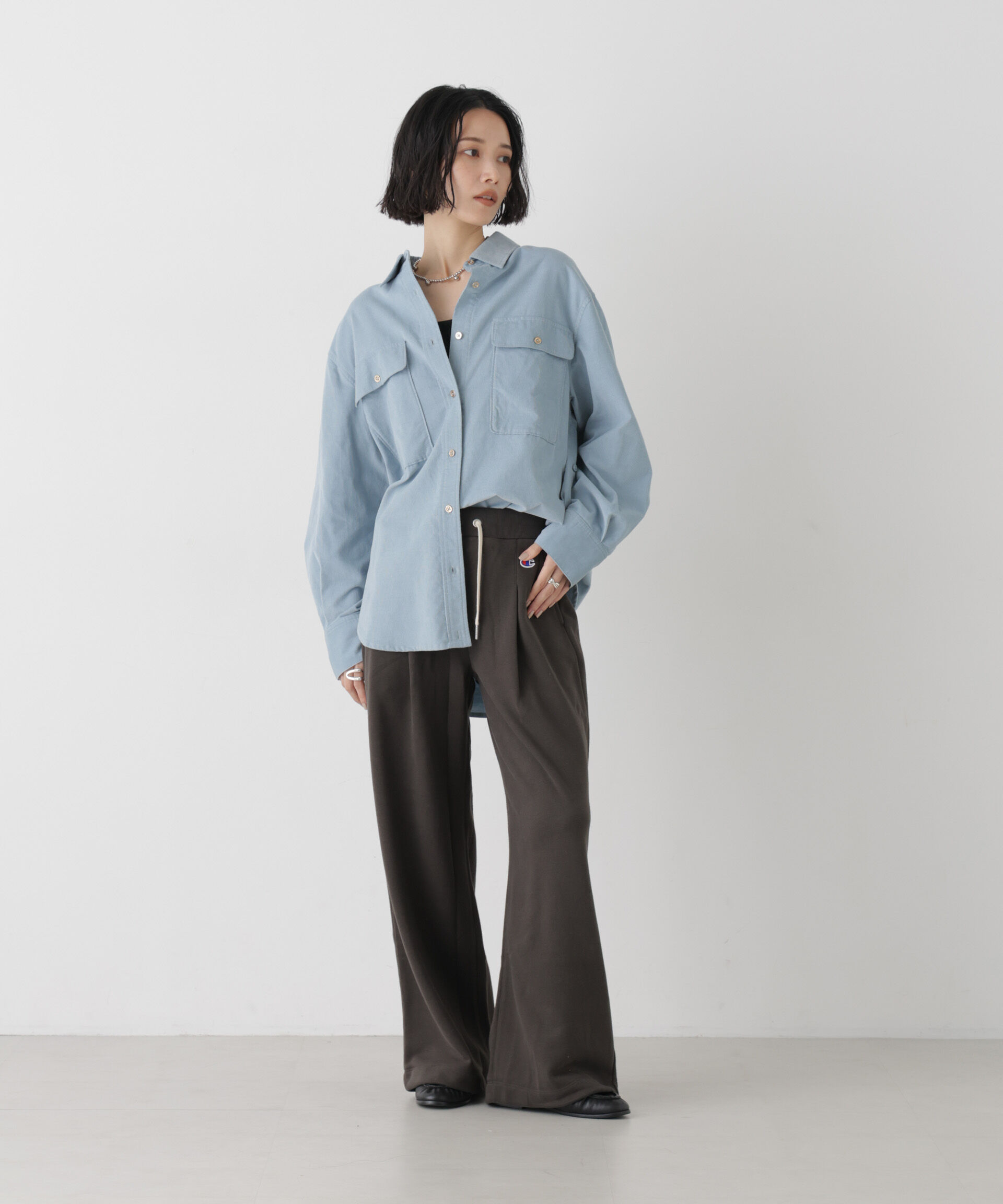 NANO universe「Champion/WIDE SWEATPANTS」|チノ|