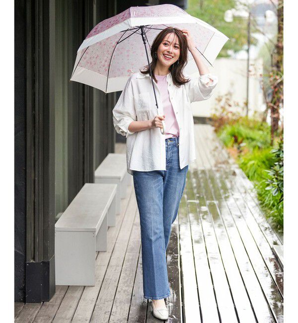 ANY SIS「【WEB・一部店舗限定】切り継ぎフラワー アンブレラ」|傘|