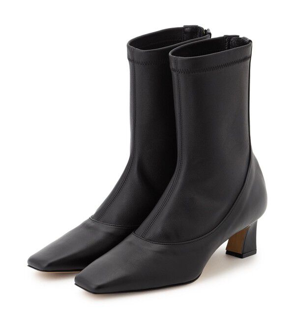 BEIGE,「【一部店舗限定】HENRI EN VARGO / MERYL ストレッチレザーブーツ」|ショートブーツ|Black