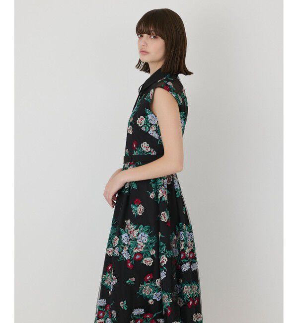 GRACE CONTINENTAL「ブーケフラワー刺繍ワンピース」|ドレス|