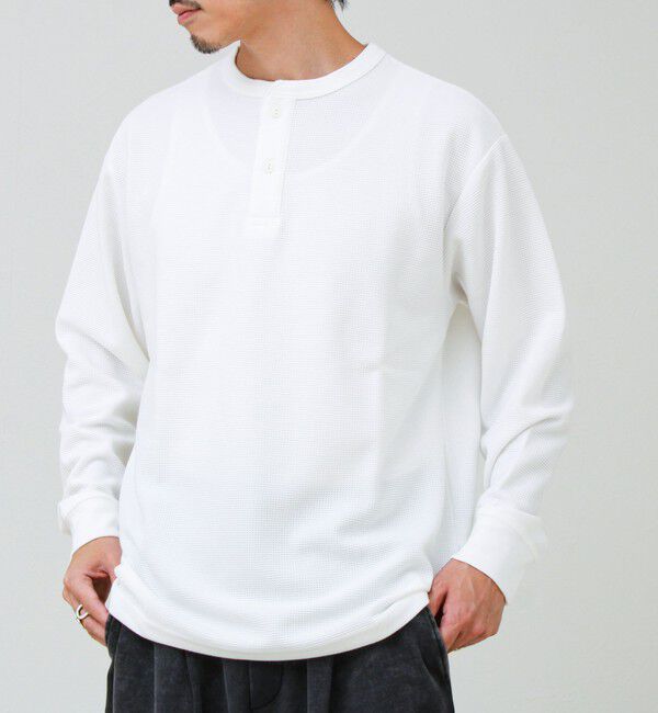 GLOSTER「ワッフルヘンリーネックロンＴ」|Tシャツ・カットソー|