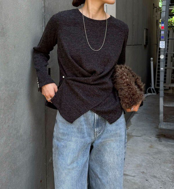 fredy emue「リブニットソーカシュクールプルオーバー」|Tシャツ・カットソー|