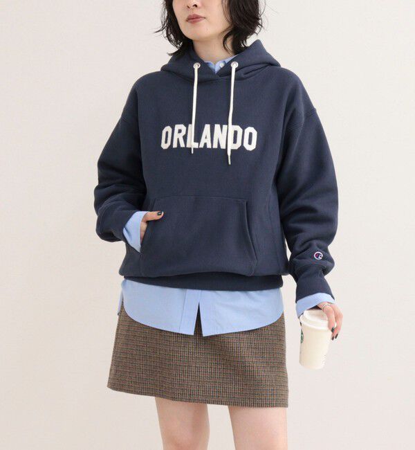 fredy emue「【Champion/チャンピオン】REVERSE WEAVE HOODED SWEATSHIRT」|スウェット・ジャージ|ネイビー
