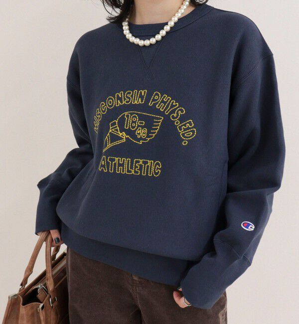 fredy emue「【Champion/チャンピオン】REVERSE WEAVE CREW NECK SWEATSHIRT」|スウェット・ジャージ|ネイビー
