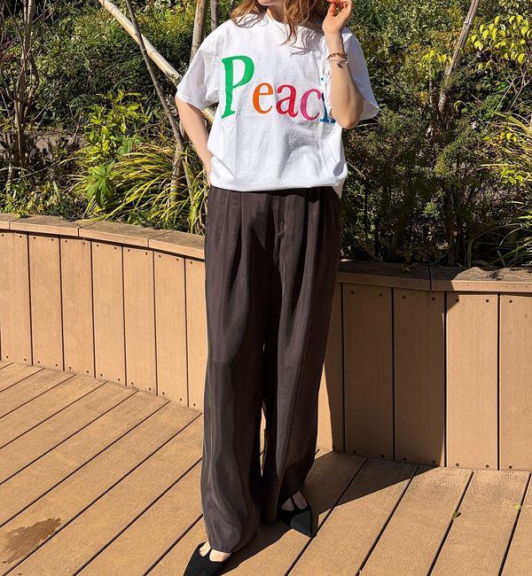 Rouge vif「【byeA./バイエー】Peach TEE/ロゴTシャツ」|Tシャツ・カットソー|