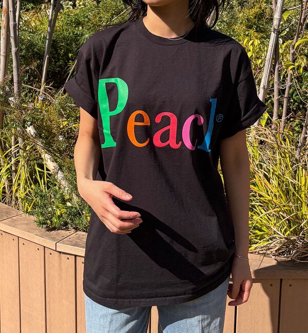 Rouge vif「【byeA./バイエー】Peach TEE/ロゴTシャツ」|Tシャツ・カットソー|
