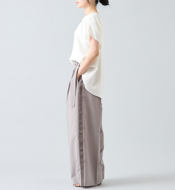 Liesse「《定番》麻調ボートネックブラウス（セットアップ可）」|シャツ・ブラウス|