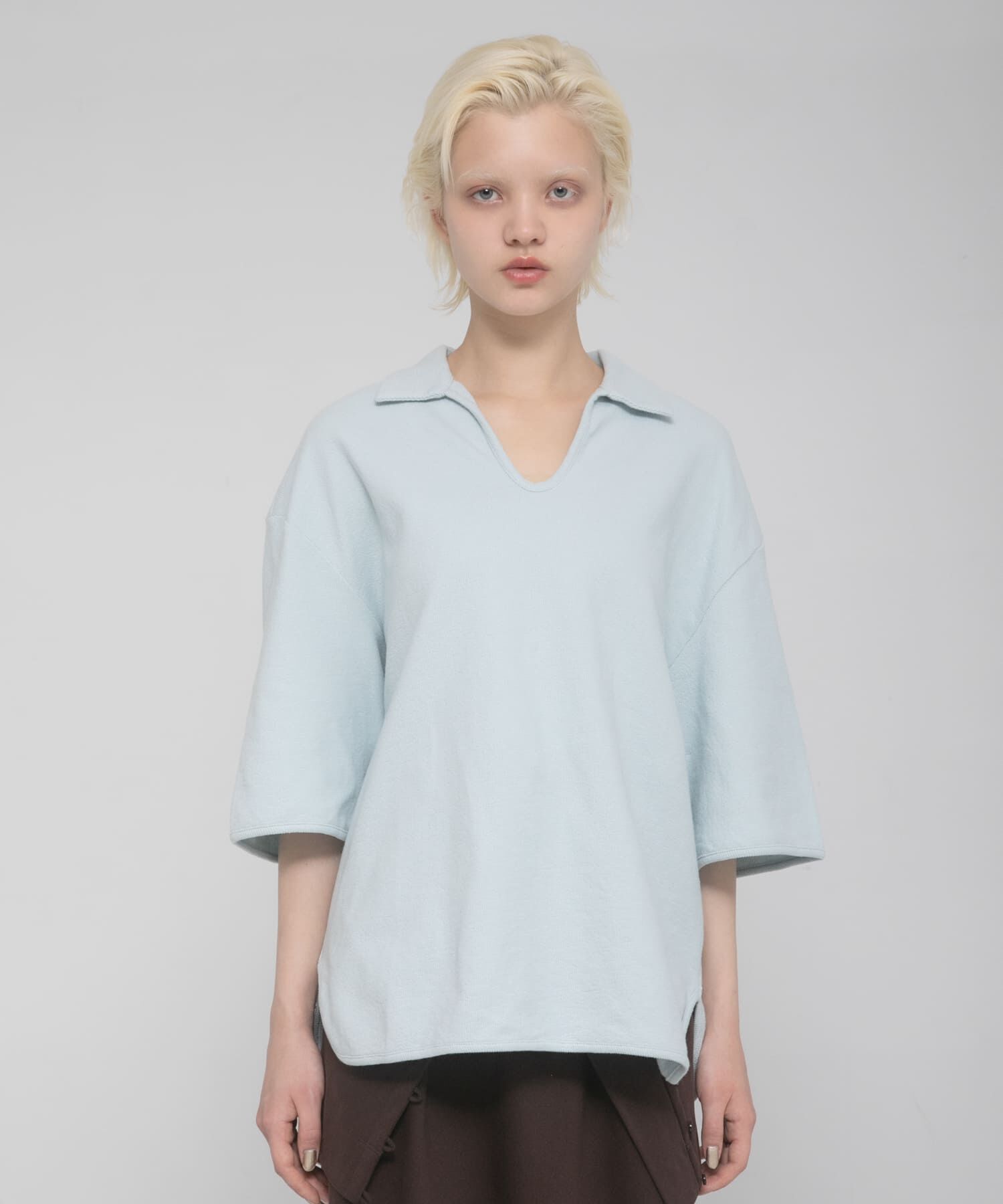 LAATO「open collared tee」|Tシャツ・カットソー|ライトブルー