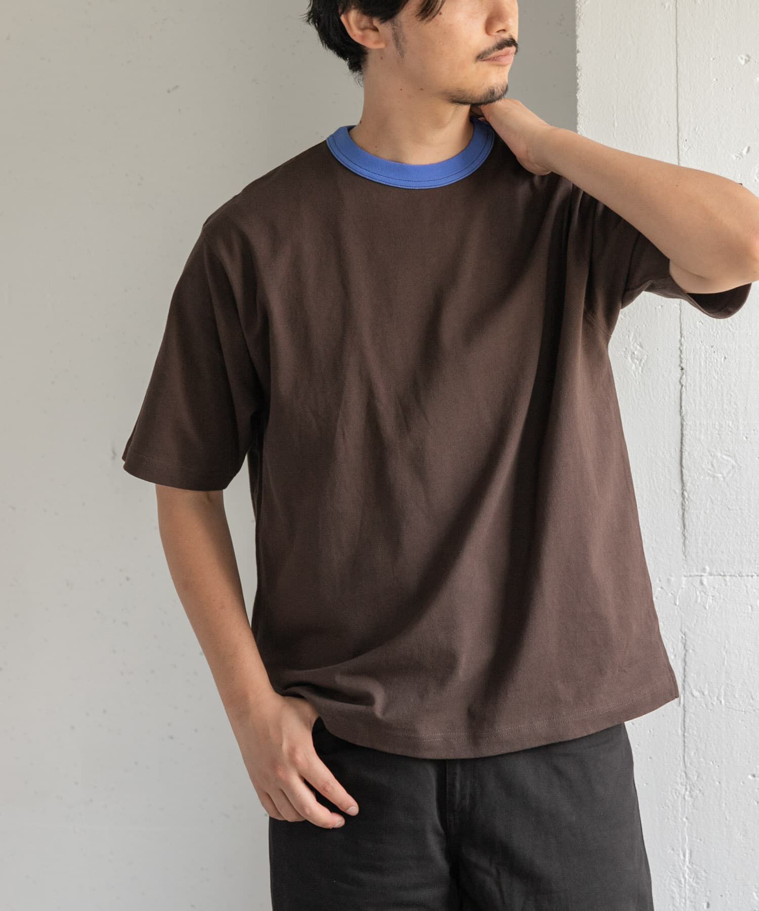 URBAN RESEARCH DOORS「FORK&SPOON　リンガーショートスリーブTシャツ」|Tシャツ・カットソー|ブラウン系その他