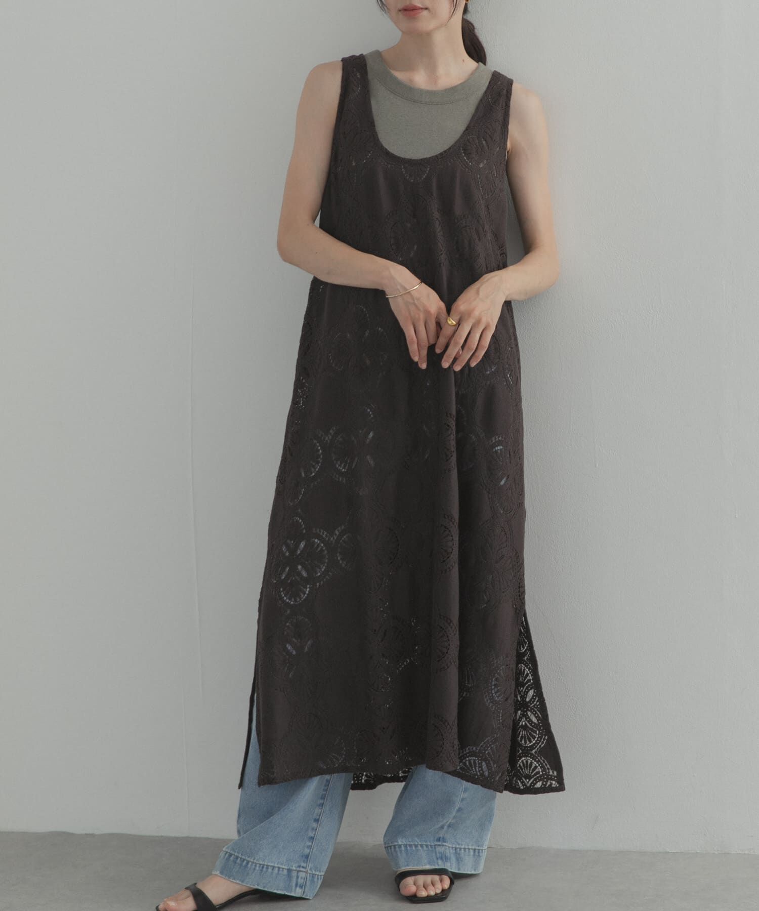 URBAN RESEARCH DOORS「サークルレース2WAYワンピース」|ワンピース|
