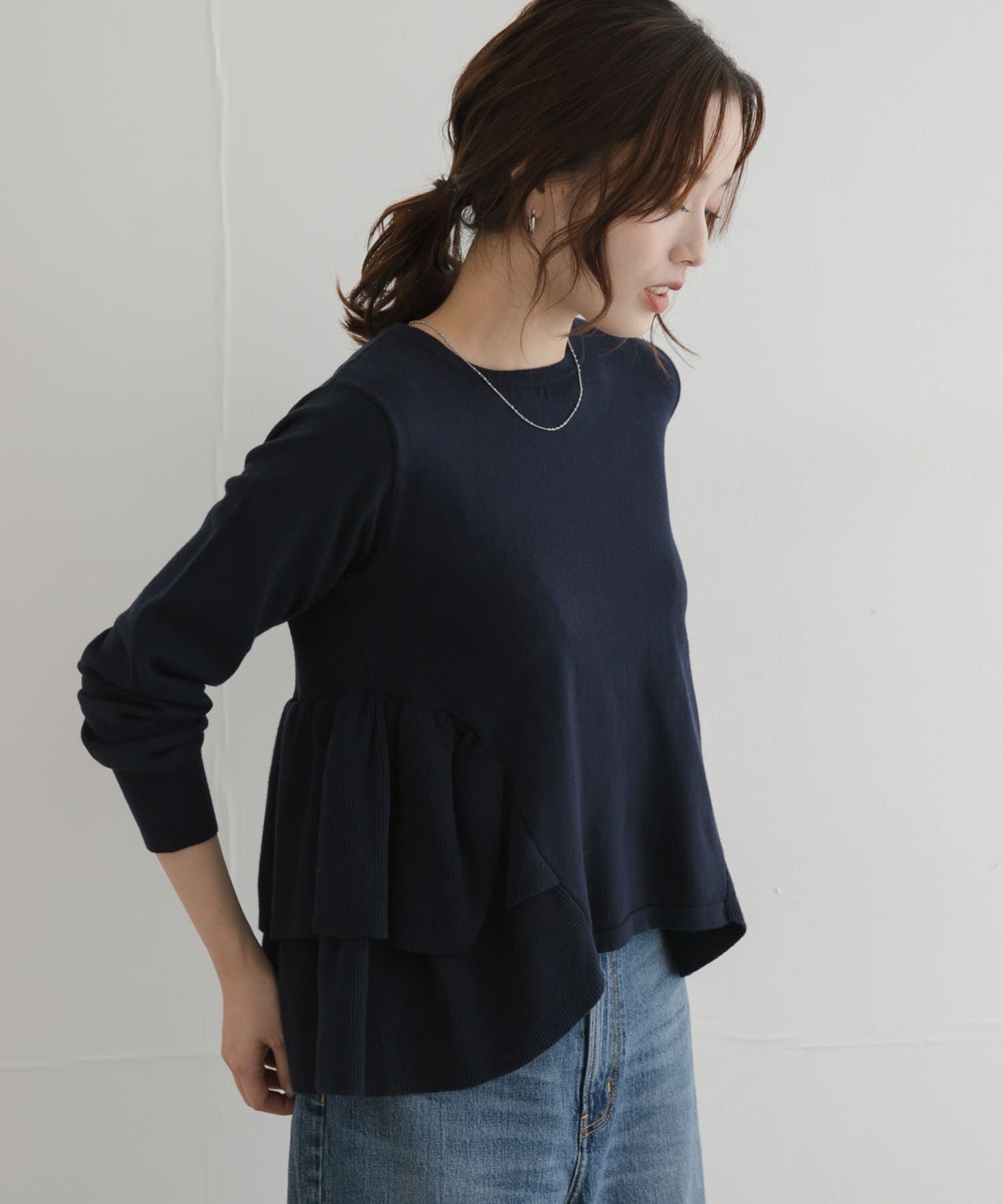 Sonny Label 「『WEB限定』フリルペプラムニットプルオーバー」|ニット・セーター|