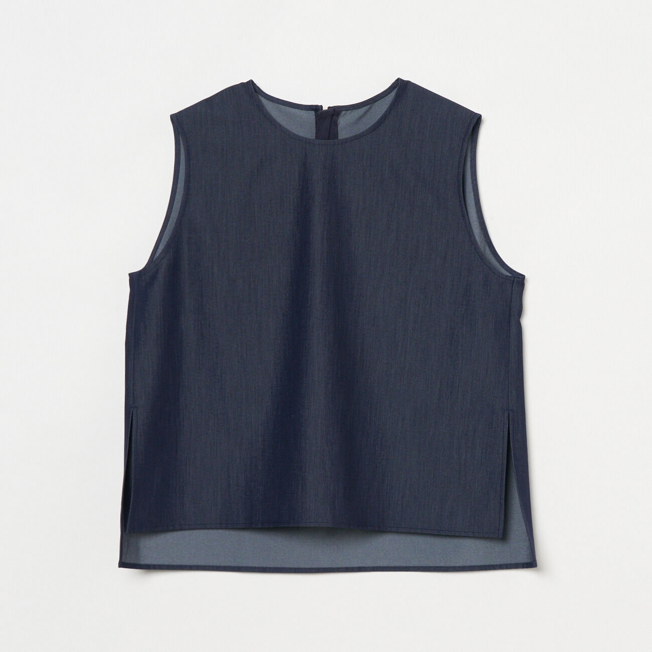 HELIOPOLE「HELIOPOLE DENIM SLEEVELESS BLOUSE」|シャツ・ブラウス|ダークブルー
