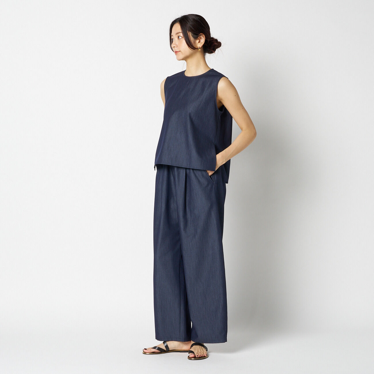 HELIOPOLE「HELIOPOLE DENIM SLEEVELESS BLOUSE」|シャツ・ブラウス|