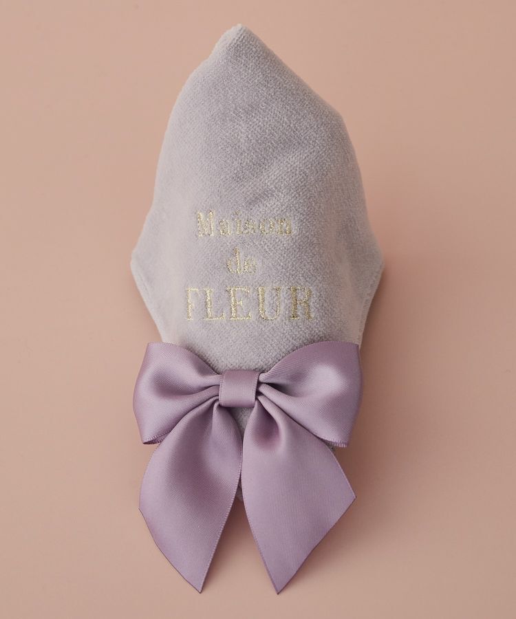 Maison de FLEUR「ビッグリボンタオルハンカチ」|ハンカチ|ラベンダー