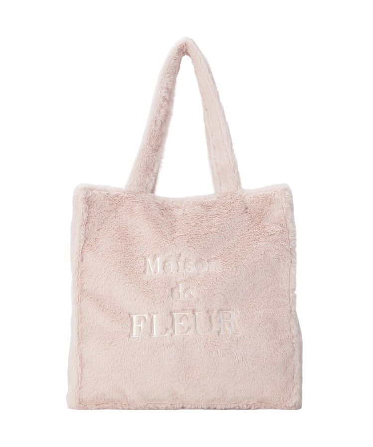 Maison de FLEUR「フェイクファーブランドロゴ刺繍スクエアトート」|トートバッグ|