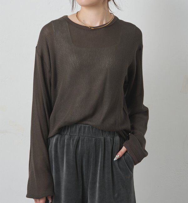  「コットンメッシュロングスリーブT」|プルオーバー|