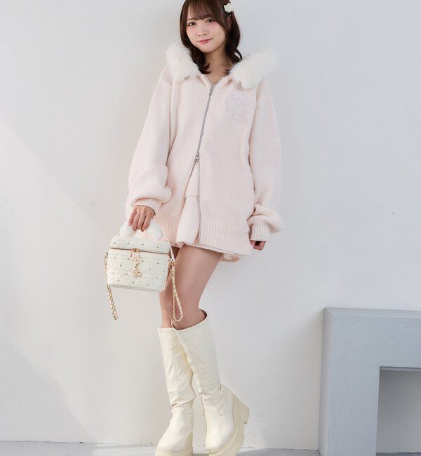  「ゆるたぽマシュマロフェイクファーパーカー」|ニット・セーター|