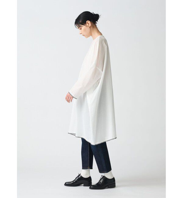 mizuiro ind「mizuiro ind ブランケットステッチワイドワンピース」|ワンピース|