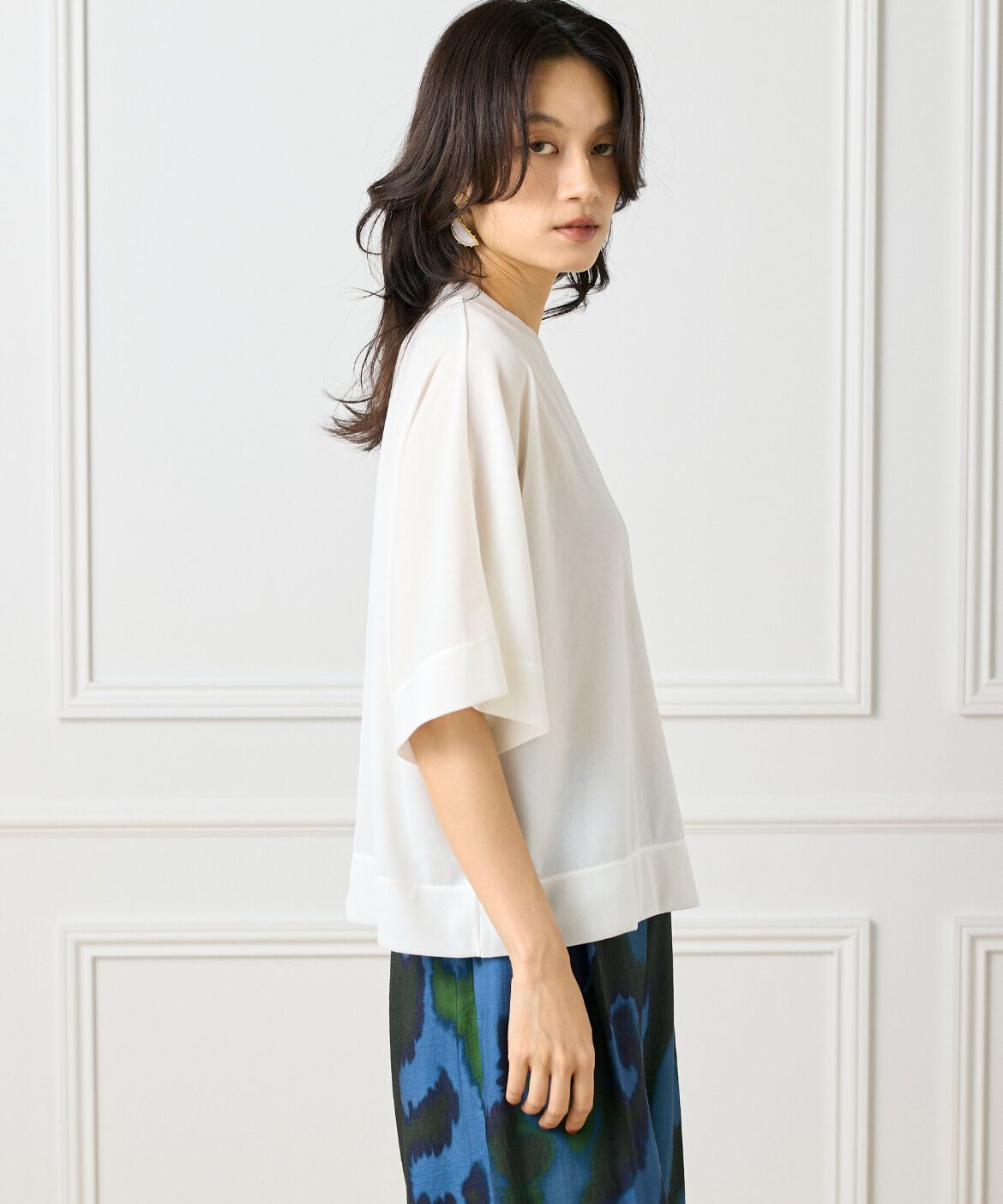 INED「《大きいサイズ》シアーオーバーサイズカットソー」|Tシャツ・カットソー|