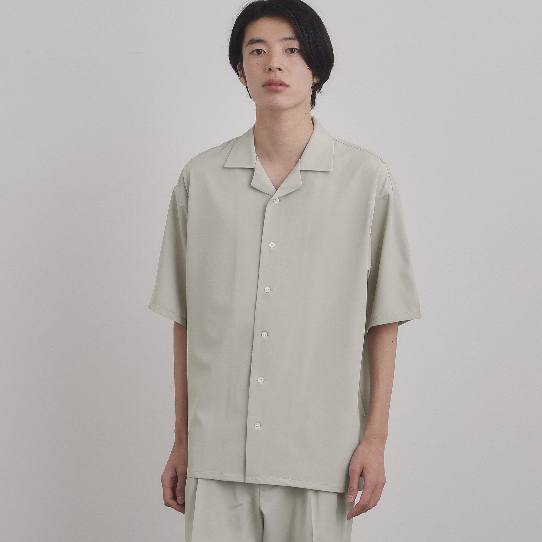 tk.TAKEO KIKUCHI「【暑い夏に最適！】ルーズトロミシャツセットアップ/上下2点セット/接触冷感/ストレッチ/洗える/オー」|スーツ|