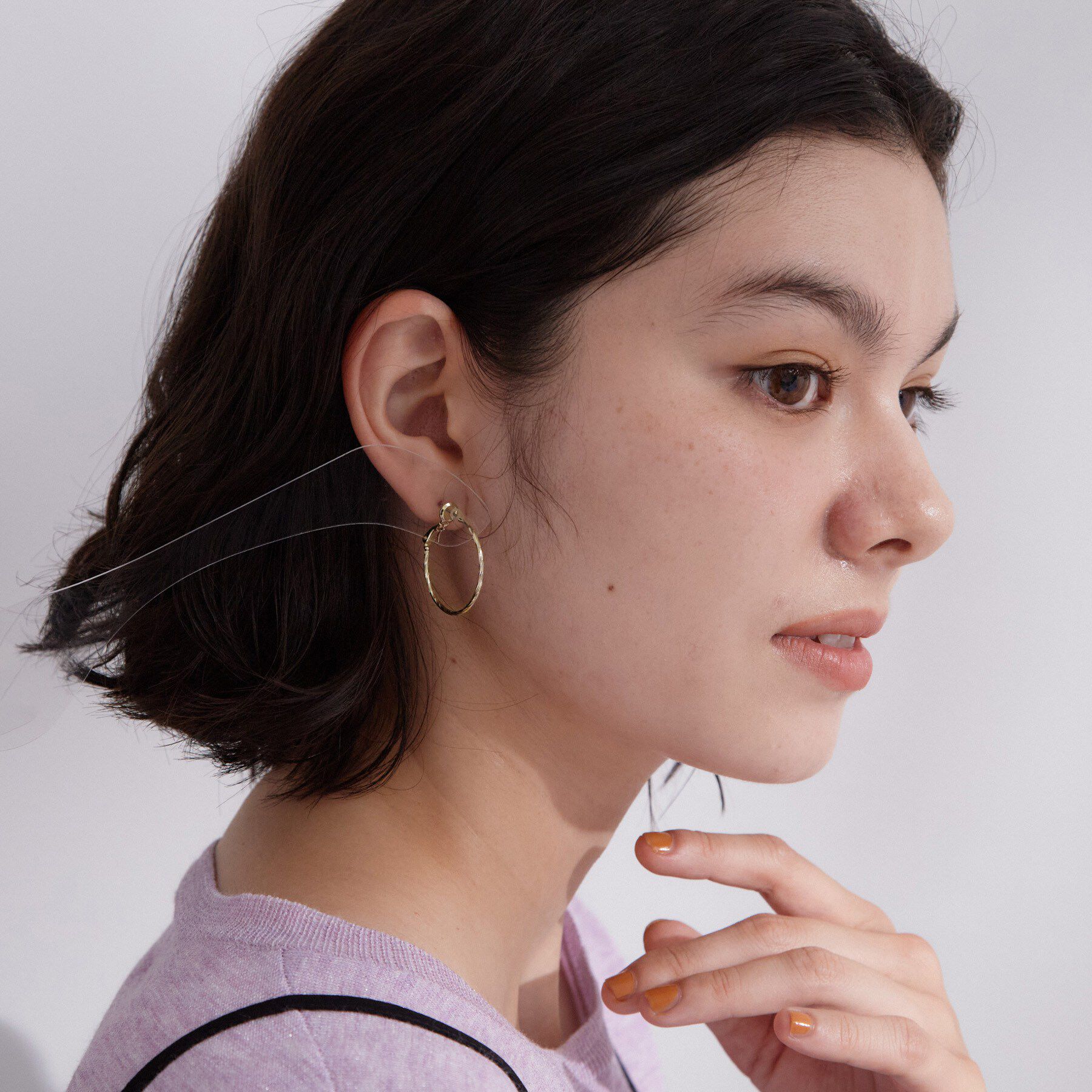 OPAQUE.CLIP「細ラインフープピアス」|ピアス|