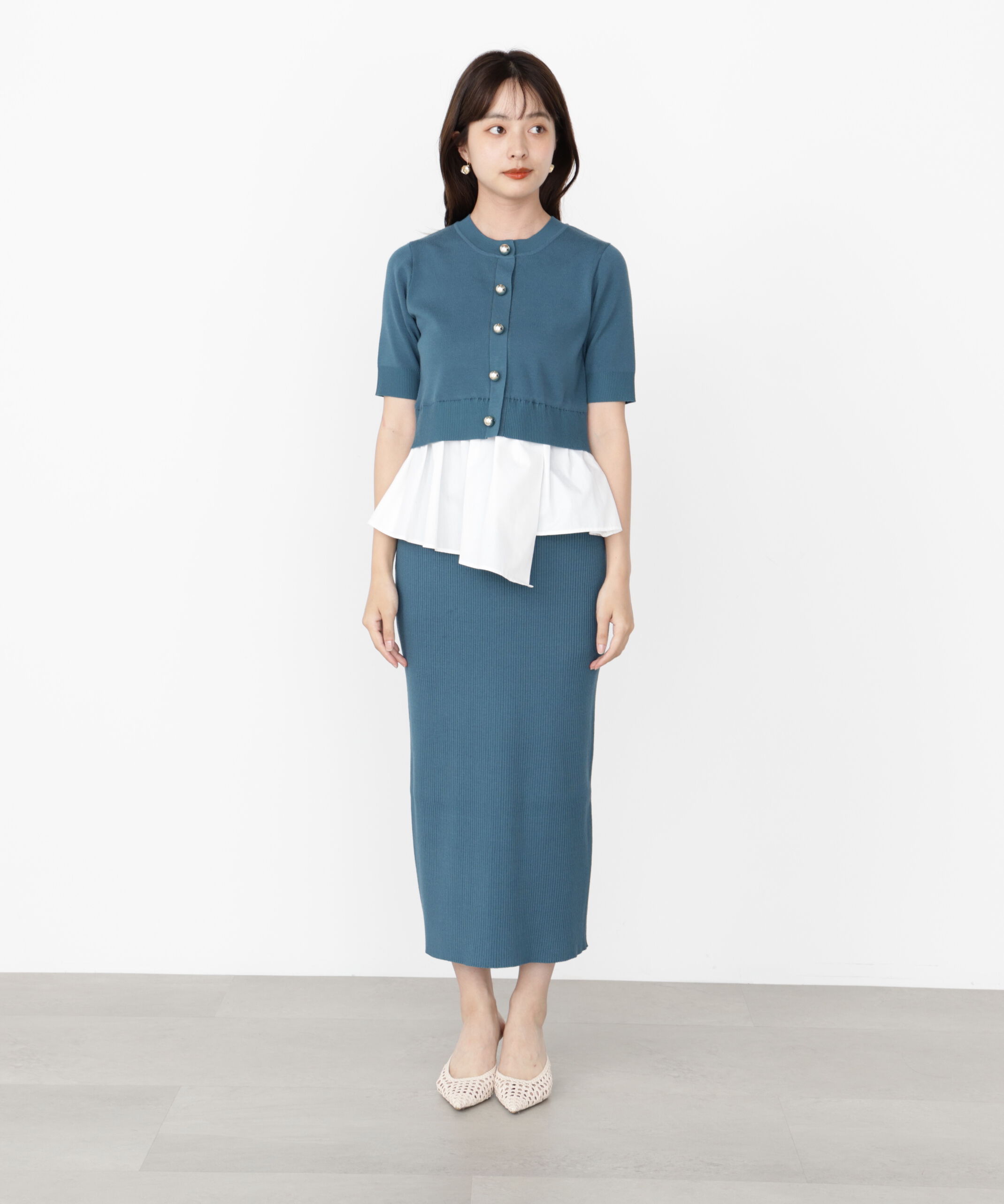 PROPORTION BODY DRESSING「レイヤード風ニットセットアップ」|ワンピース|