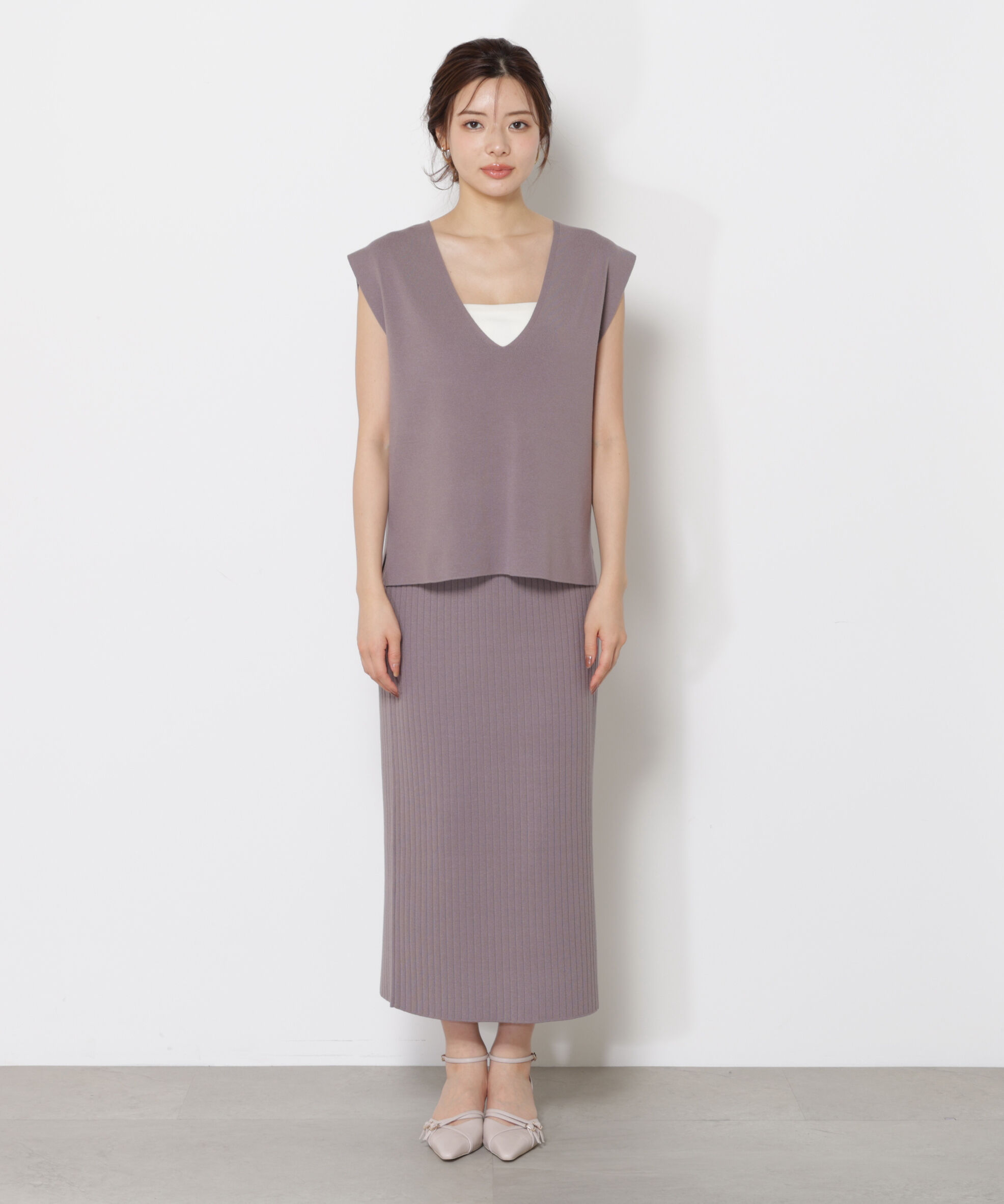 PROPORTION BODY DRESSING「ナローニットSETUP 25AW」|ワンピース|