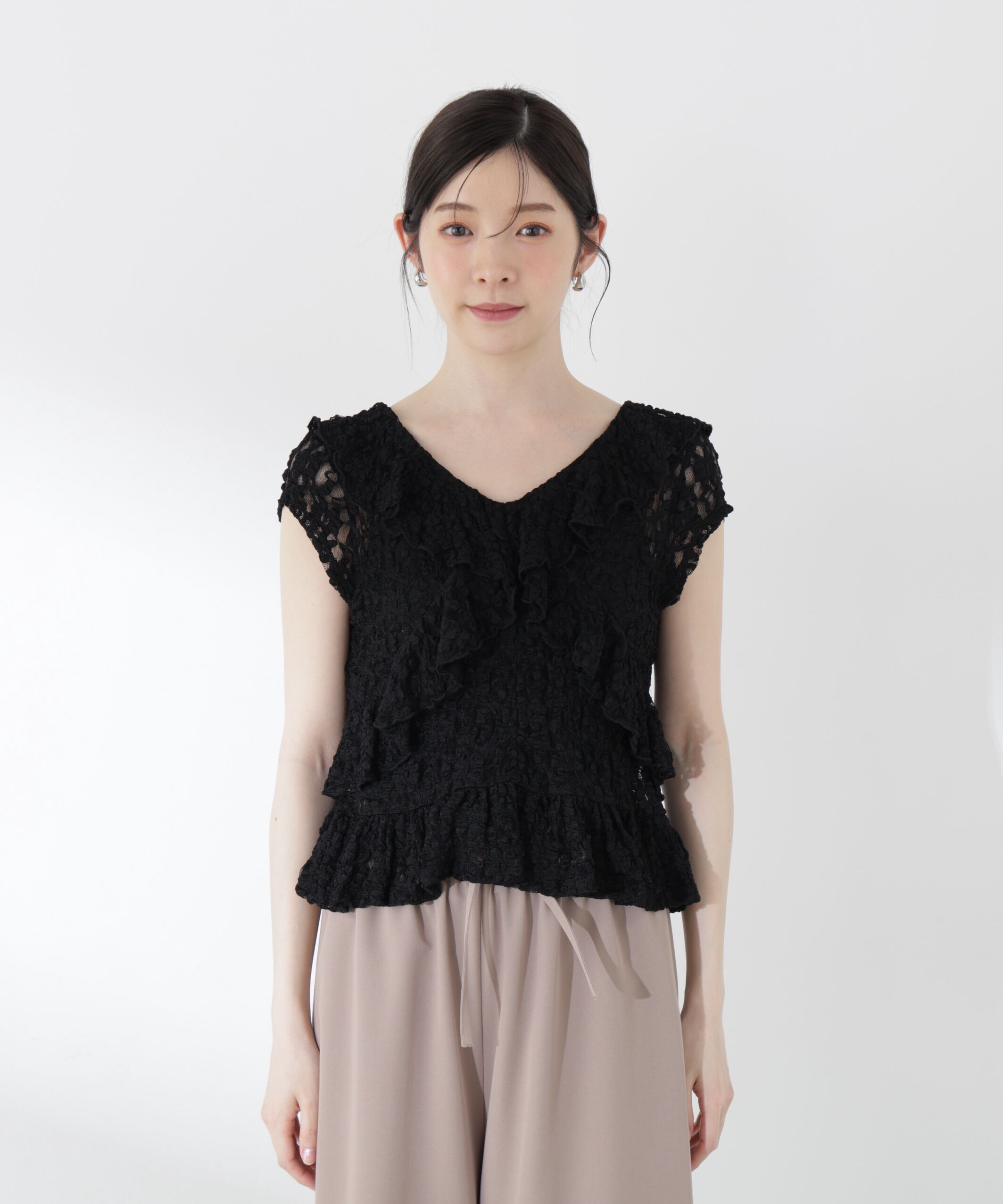 PROPORTION BODY DRESSING「ラッフルカットレーストップス」|Tシャツ・カットソー|