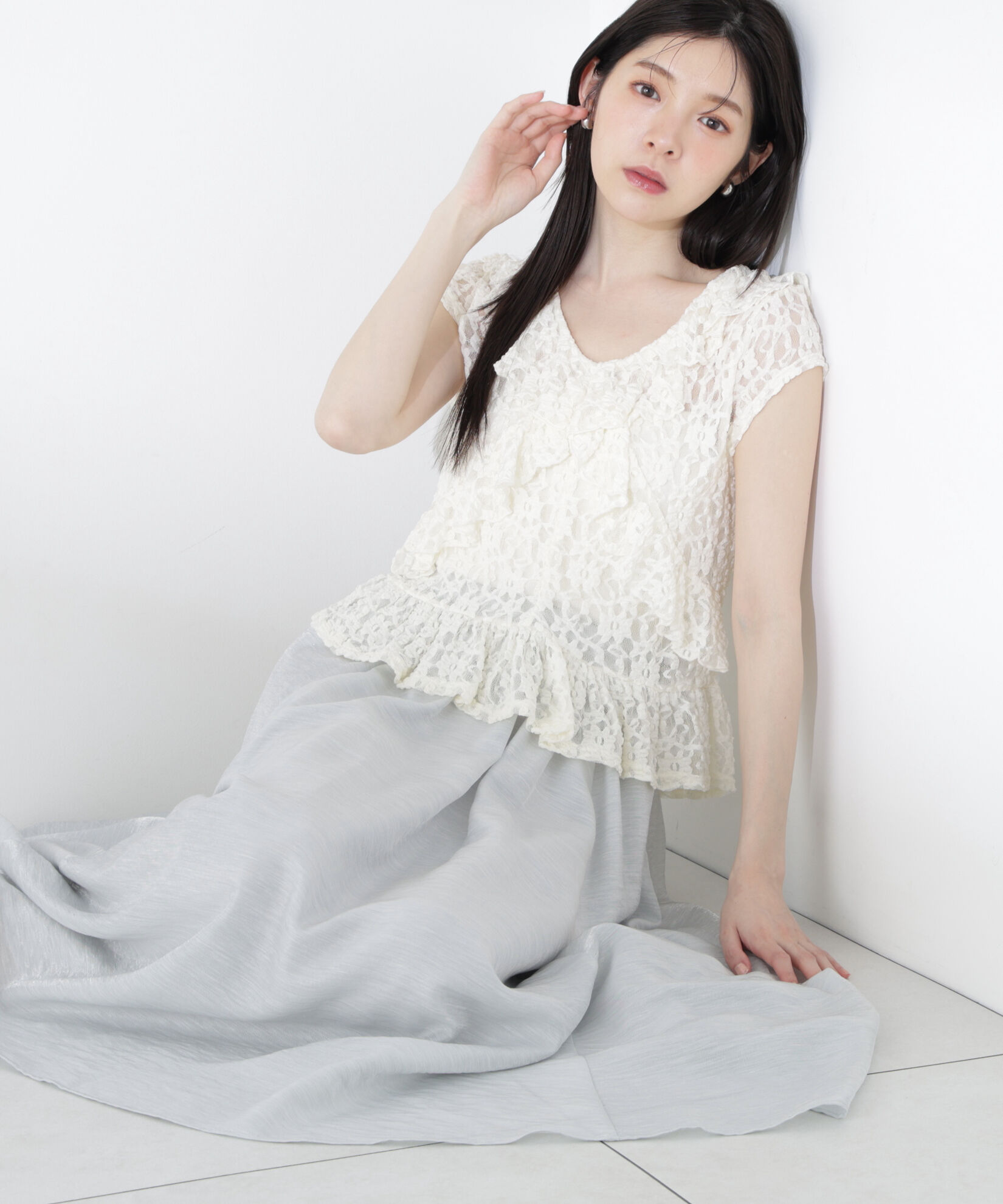 PROPORTION BODY DRESSING「ラッフルカットレーストップス」|Tシャツ・カットソー|