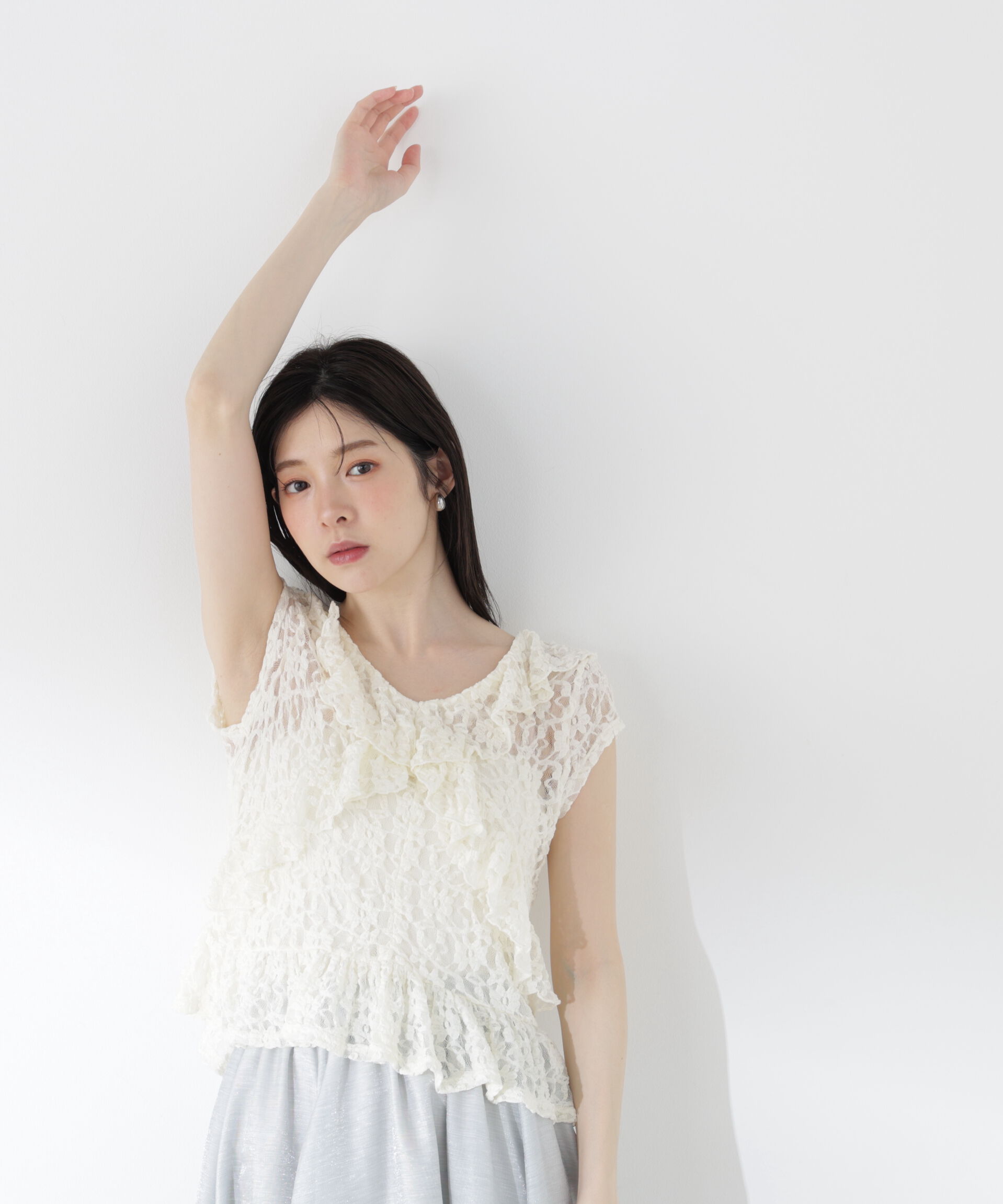 PROPORTION BODY DRESSING「ラッフルカットレーストップス」|Tシャツ・カットソー|