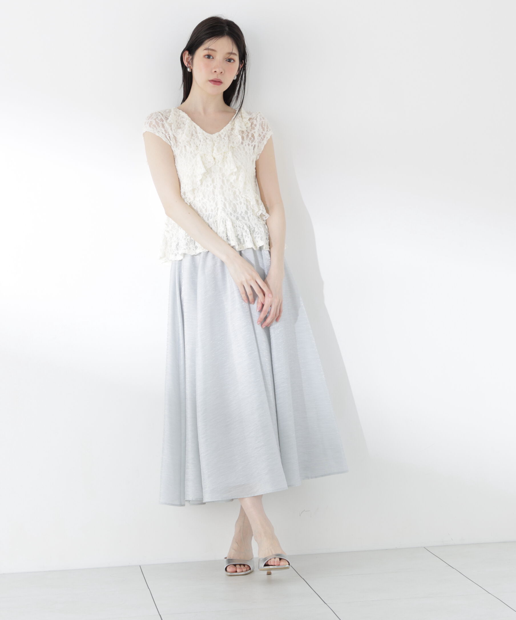 PROPORTION BODY DRESSING「ラッフルカットレーストップス」|Tシャツ・カットソー|