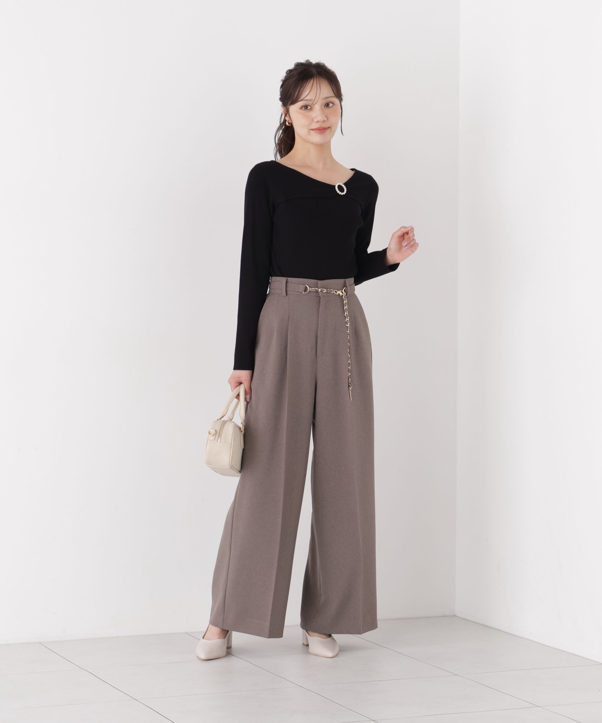 PROPORTION BODY DRESSING「チェーンベルト付きワイドパンツ」|その他|