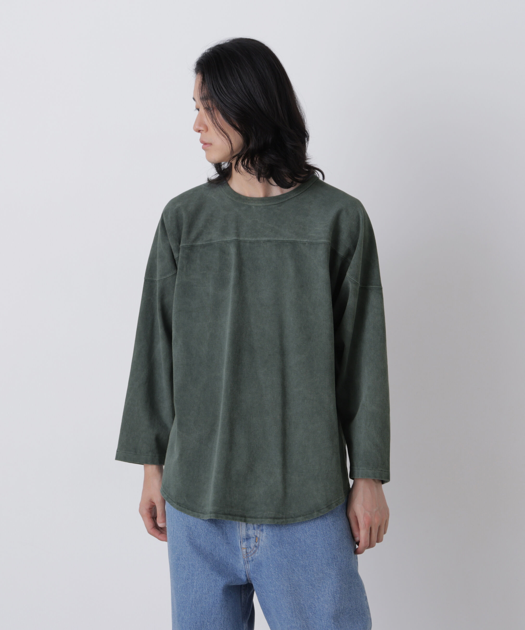 YLEVE 「YLEVE / PIGMENT DYED COTTON FOOTBALL T」|Tシャツ・カットソー|GREEN