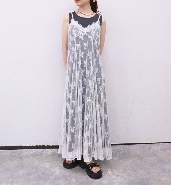 archives「レースフレアキャミＯＰ&times;ノースカットリブＯＰＳＥＴ」|ワンピース|CHARCOAL GRAY