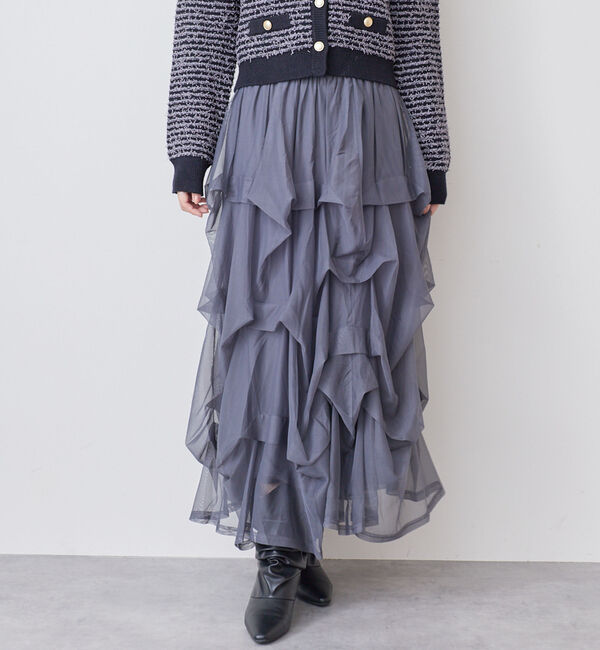 archives「タックドレープチュールスカート」|スカート|CHARCOAL GRAY