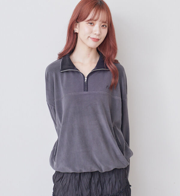 archives「ハーフｚｉｐ配色フリースＰＯ」|Tシャツ・カットソー|CHARCOAL GRAY
