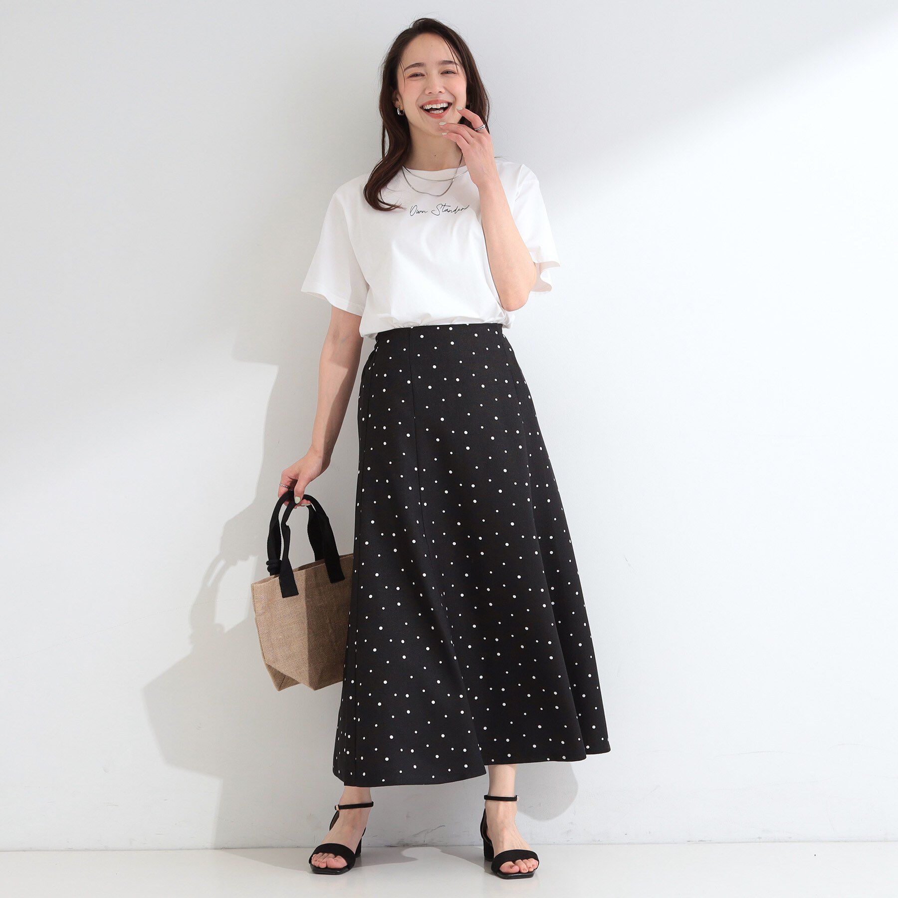 SHOO･LA･RUE「【洗濯機可/S-LL】夏に快適サラサラ感 大人のプリントTシャツ」|Tシャツ・カットソー|