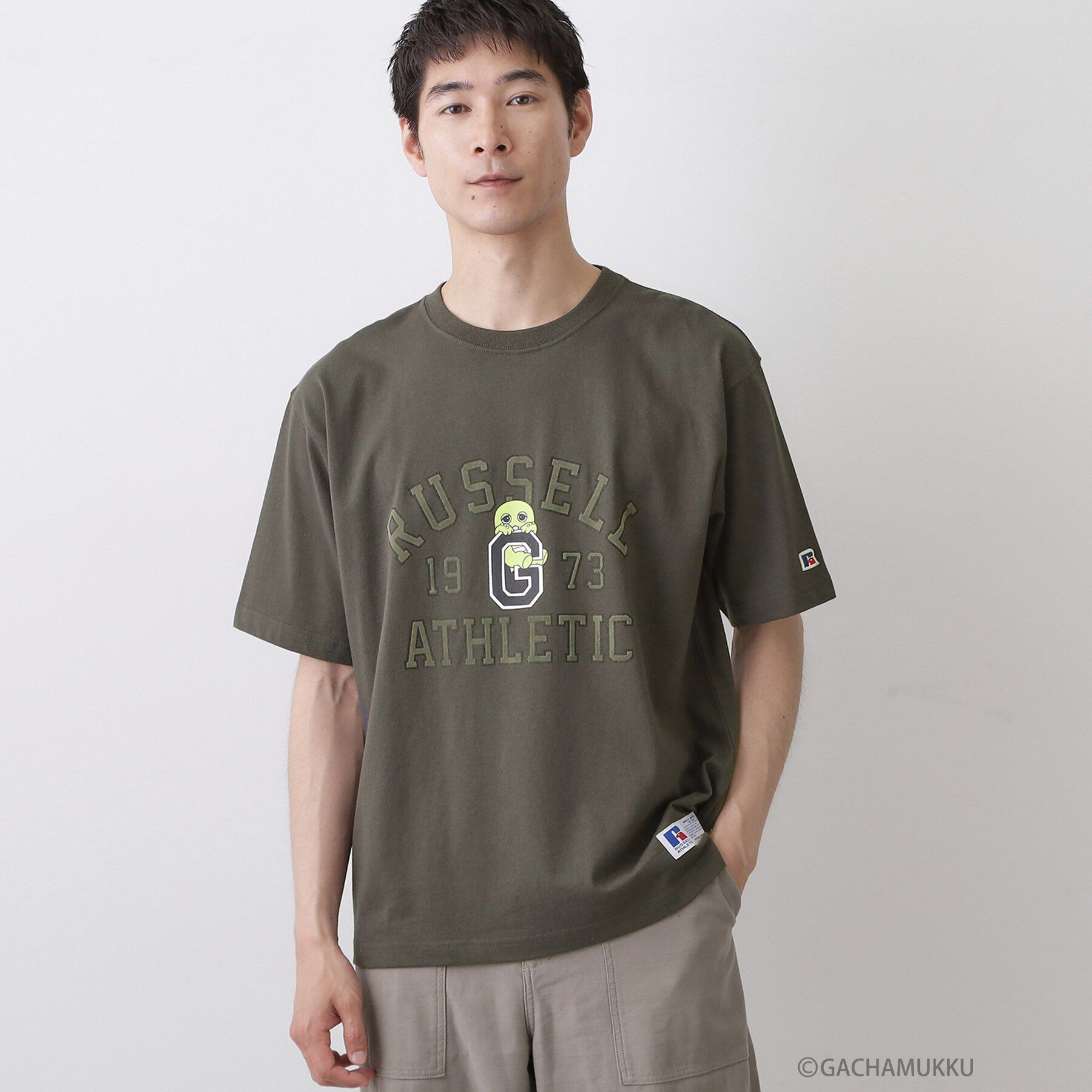 Dessin「ガチャピン・ムック コラボTシャツ」|Tシャツ・カットソー|チャコールグレー(0