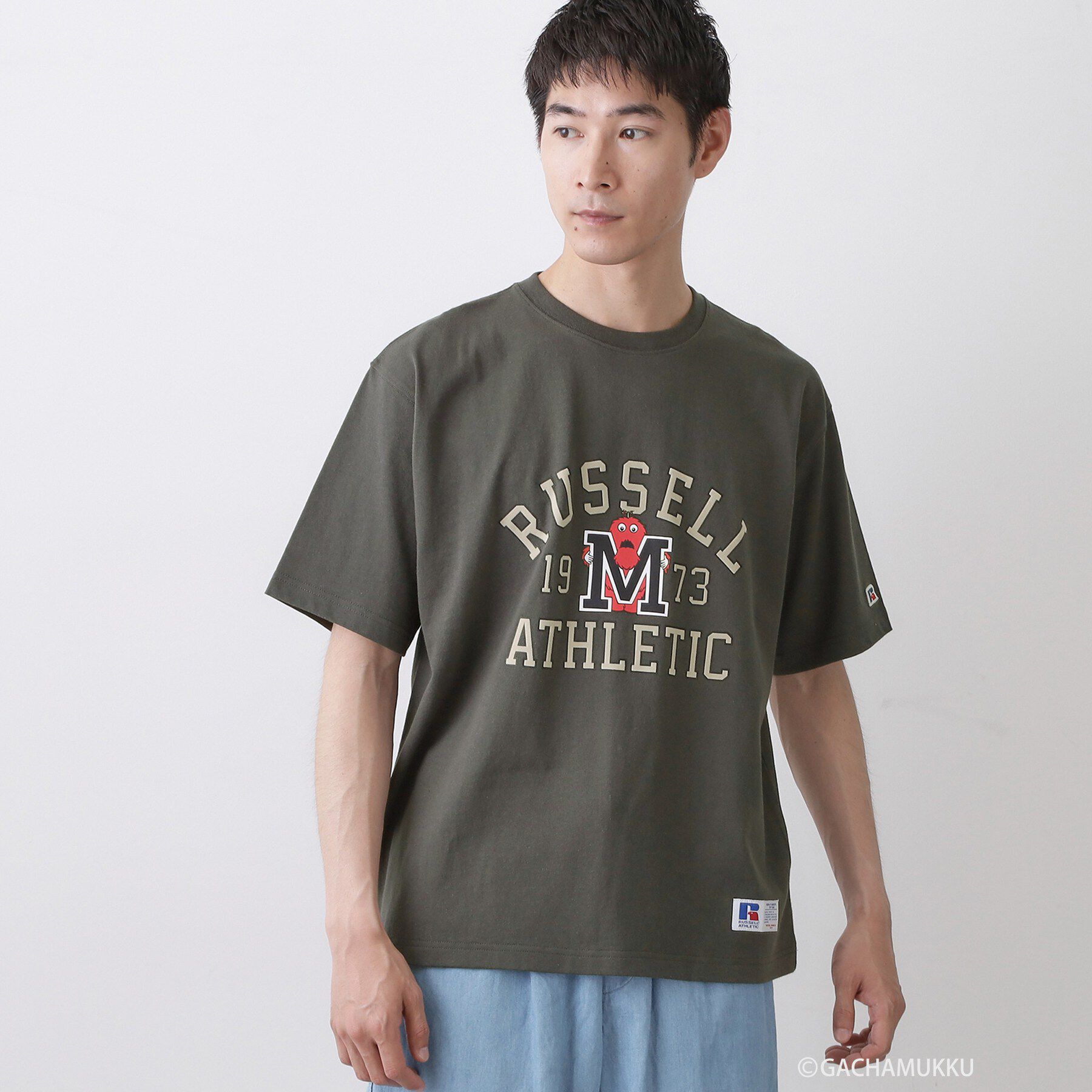 Dessin「ガチャピン・ムック コラボTシャツ」|Tシャツ・カットソー|チャコールグレー(6