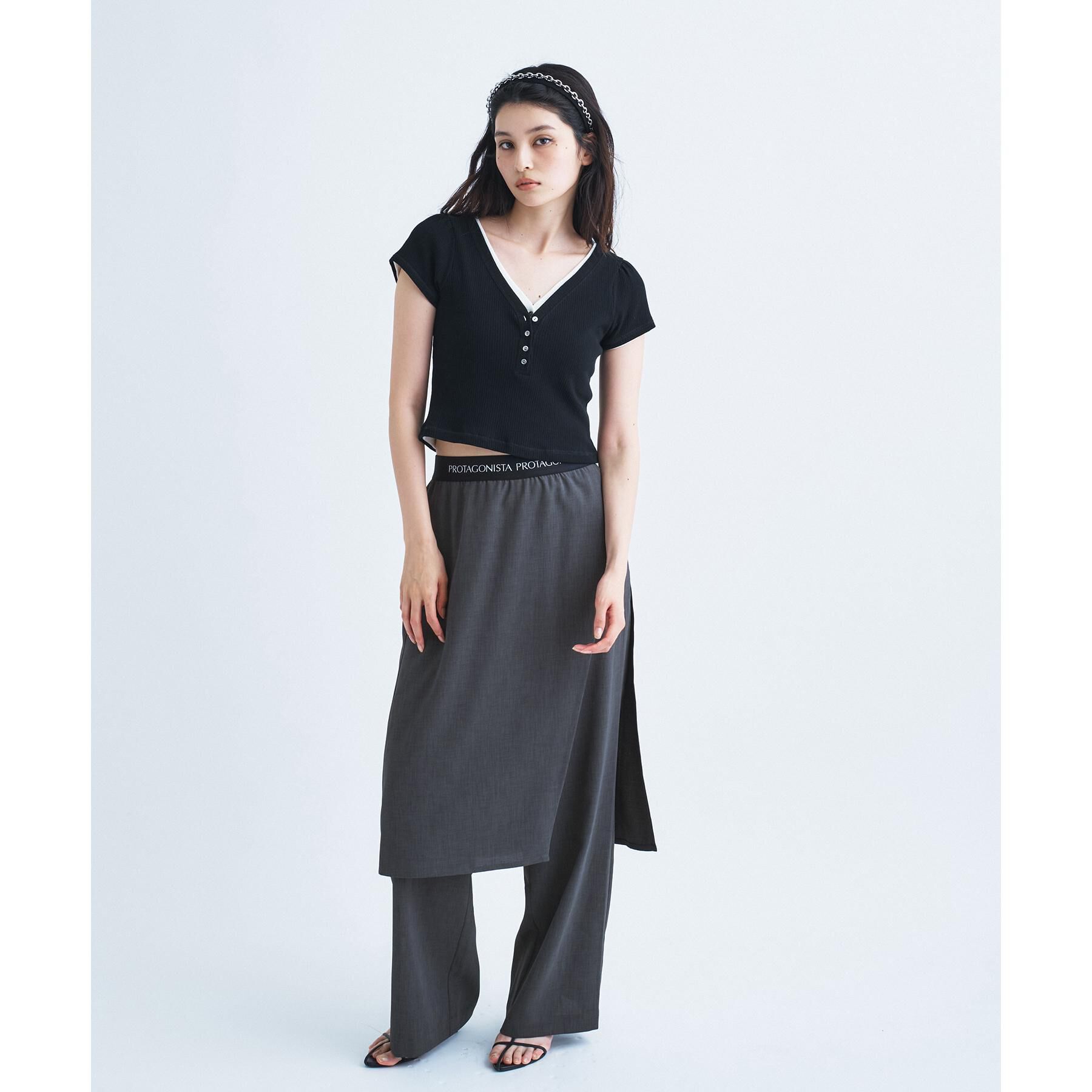 CODE A「M everyday rib button tee」|Tシャツ・カットソー|