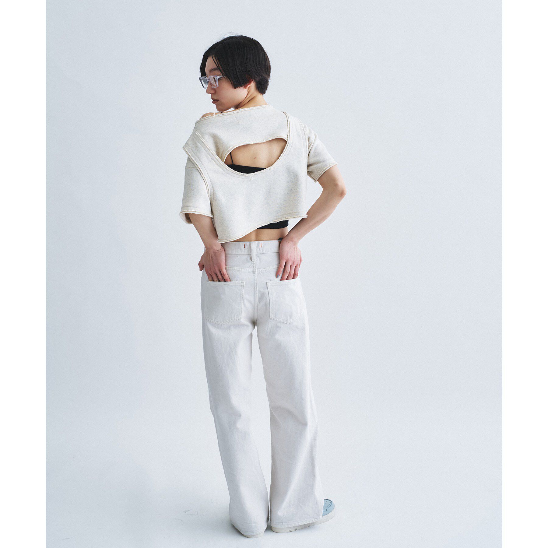CODE A「back open half－sleeve sweat」|Tシャツ・カットソー|