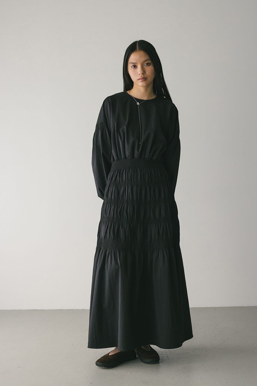 STYLEMIXER「シャーリングフォルムワンピース」|ワンピース|BLK